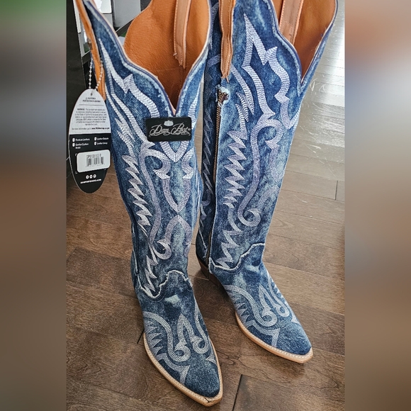 Dan Post Shoes - Dan Post Brand New Denim Leather Cowboy Boots Women 8.5